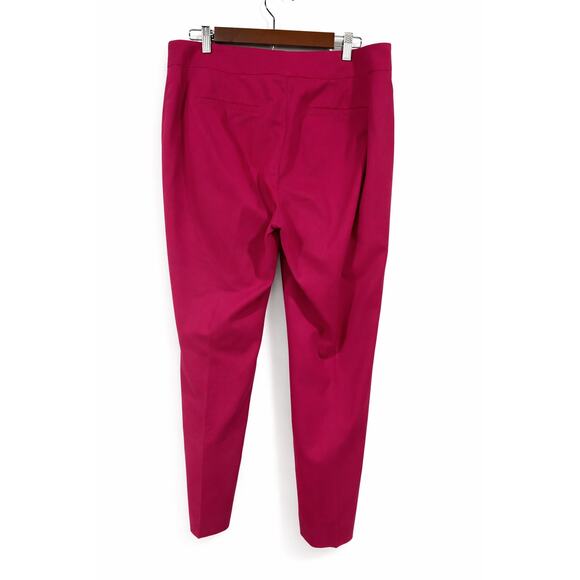 LOFT Julie Pink Ankle Pants Women 12 Barbiecore Preppy Officecore Career Stretch - Picture 4 of 7
